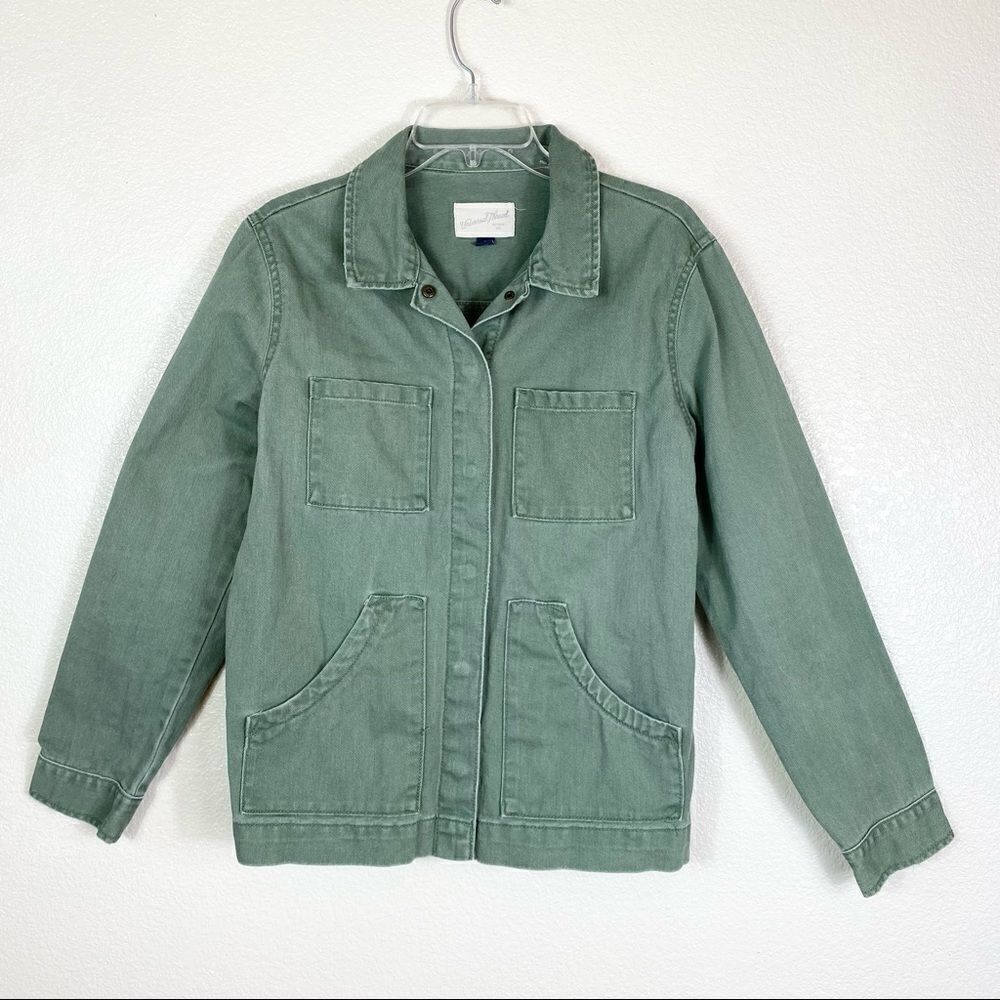 Universal Thread Green Denim Utility Jean Jacket - Picture 3 of 6